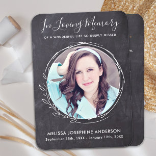 Rustic Memorial Photo Sympathy Funeral Prayer Card