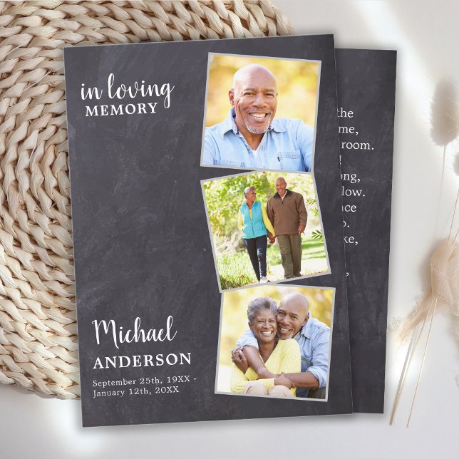 Rustic Memorial Poem Funeral Prayer Card 3 Photo  (Creator Uploaded)