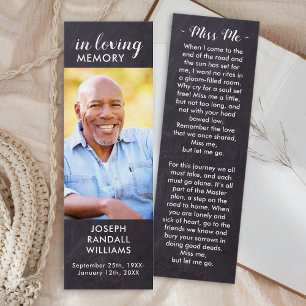 Rustic Memorial Poem Prayer Funeral Bookmark