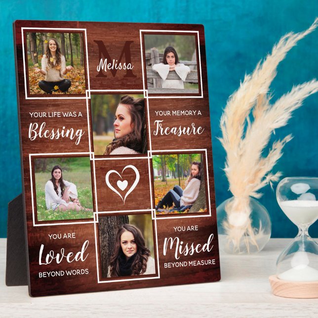 Rustic Memorial Remembrance Photo Keepsake Plaque (Creator Uploaded)