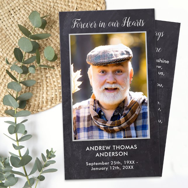 Rustic Memorial Sympathy Funeral Prayer Card Photo (Creator Uploaded)