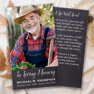 Rustic Memorial Sympathy Photo Funeral Prayer Card