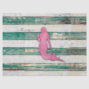 Rustic Mermaid (Pink & Green) Tissue Paper