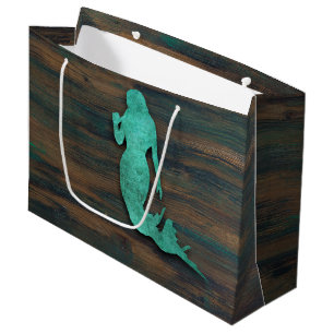 Rustic Mermaid (Teal) Large Gift Bag