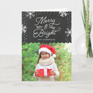Rustic Merry and Bright   Holiday Photo Card