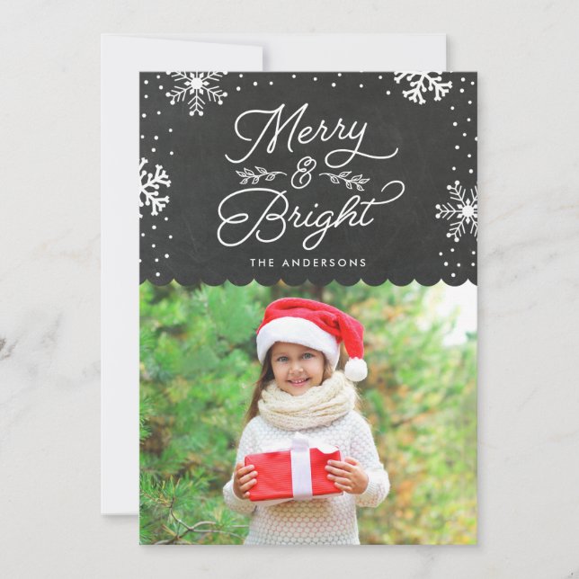 Rustic Merry and Bright | Holiday Photo Card (Front)