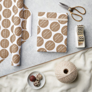 Rustic Merry Christmas Custom Name Wrapping Paper