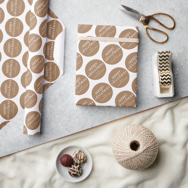 Rustic Merry Christmas Custom Name Wrapping Paper (Crafts)