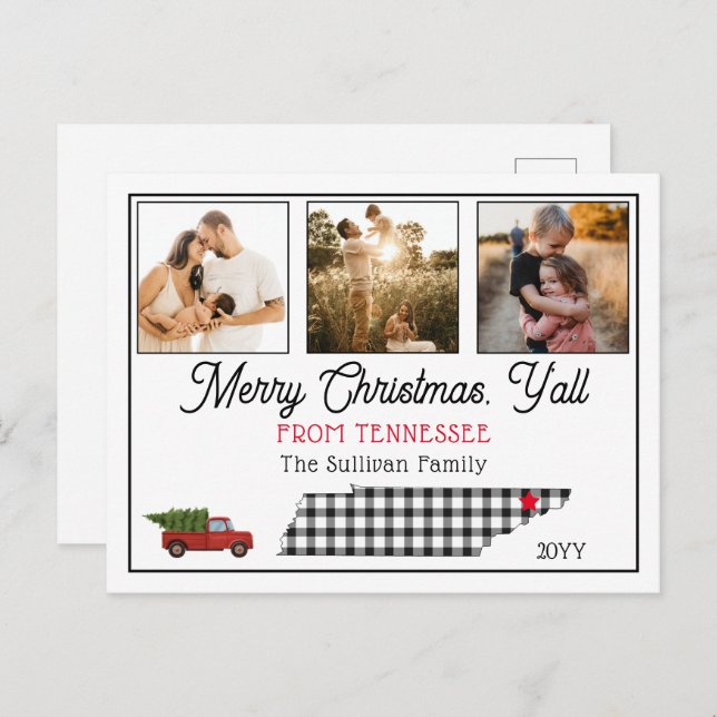 Rustic Merry Christmas EastTennessee Photo Holiday (Front/Back)