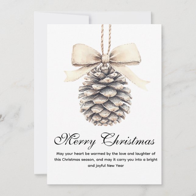 Rustic merry Christmas elegant card (Front)