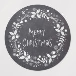 Rustic Merry Christmas Floral Wreath Chalkboard<br><div class="desc">This holidays design features a rustic grey chalkboard with an elegant white floral wreath and the text "Merry Christmas" in hand lettered script in the centre. #christmas #holidays #seasonal #festive #rustic #floral #elegant #stylish #modern #trendy #flowers #grey #grey #white #flowers #holly #country #script #text #design #designer #trending #popular #labels #stickers...</div>