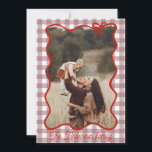 Rustic Merry Christmas Hand Drawn Red Bow Holiday Card<br><div class="desc">Rustic Red bow frame Christmas photo card. Edit your custom wishes on the back of the card.</div>