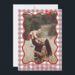 Rustic Merry Christmas Hand Drawn Red Bow Holiday Card<br><div class="desc">Rustic Red bow frame Christmas photo card. Edit your custom wishes on the back of the card.</div>