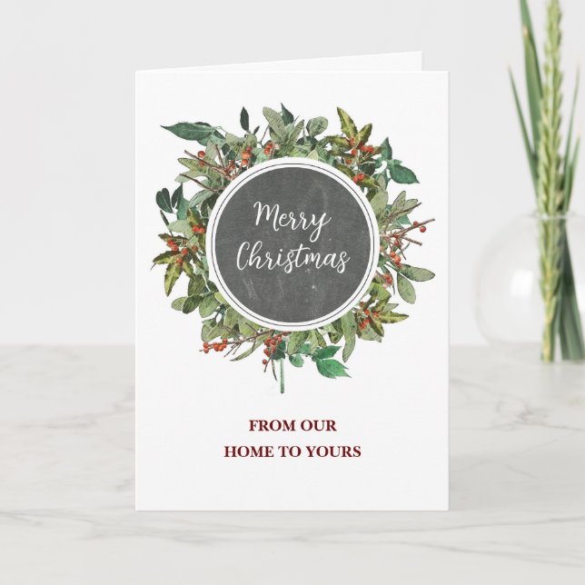 Rustic Merry Christmas Holiday Card (Front)