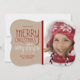 RUSTIC MERRY CHRISTMAS   HOLIDAY PHOTO CARD