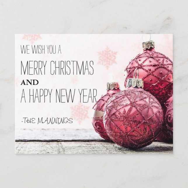 RUSTIC MERRY CHRISTMAS | HOLIDAY PHOTO POSTCARD (Front)