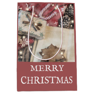 Rustic Merry Christmas Medium Gift Bag