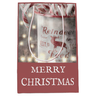 Rustic Merry Christmas Medium Gift Bag