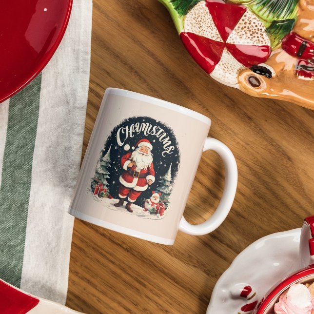 Rustic Merry Christmas & Santa Cause Coffee Mug (Creator Uploaded)