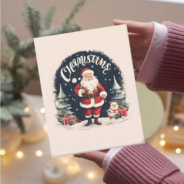Rustic Merry Christmas & Santa Cause Holiday Card (Creator Uploaded)