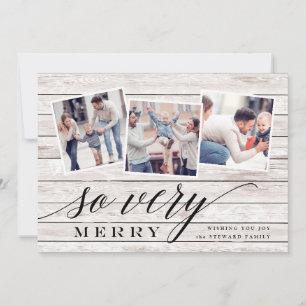 Rustic Merry   Holiday Photo Collage Card