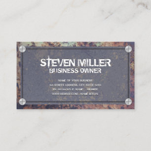 Rustic Metal Border Grungy Background Business Card
