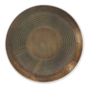 Rustic metal drawer pull/knob ceramic knob