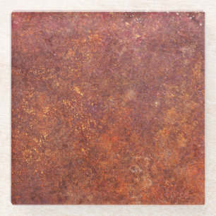 Rustic metal: textured surface. glass coaster