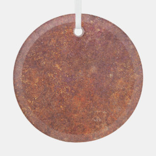 Rustic metal: textured surface. glass tree decoration
