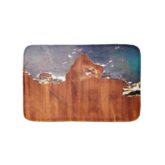 Rustic Metal: Vintage Iron Texture. Bath Mat
