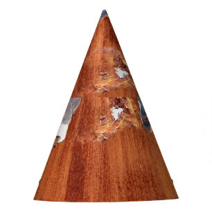 Rustic Metal: Vintage Iron Texture. Party Hat