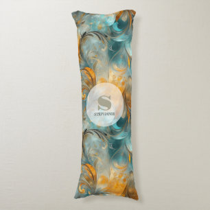 Rustic Metallic Paisley Abstract -Vintage-Inspired Body Cushion