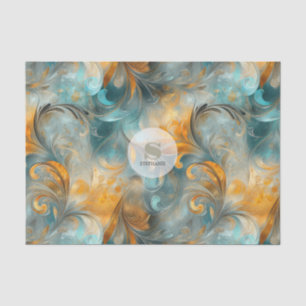 Rustic Metallic Paisley Abstract -Vintage-Inspired Tissue Paper