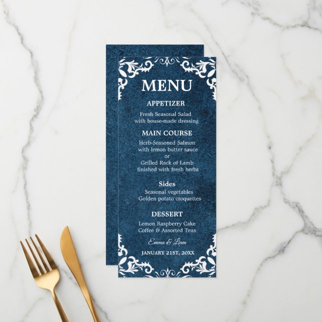 Rustic Mexican Wedding Menu Card (Front/Back In Situ)