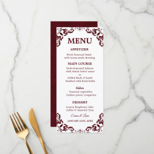 Rustic Mexican Wedding Menu Card