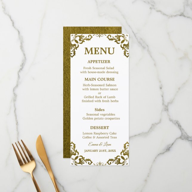 Rustic Mexican Wedding Menu Card (Front/Back In Situ)