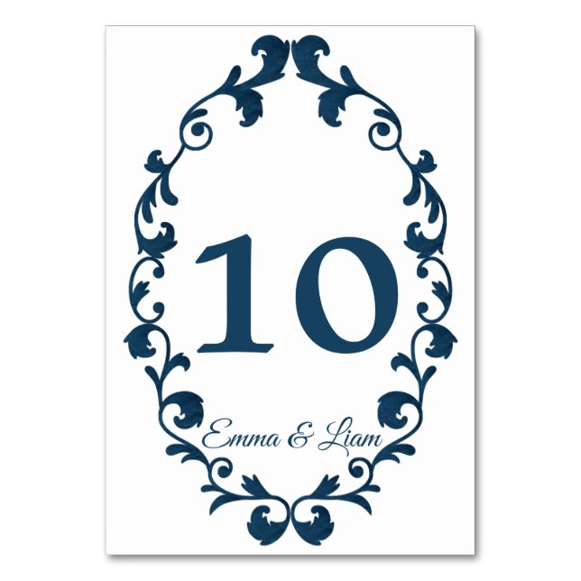 Rustic Mexican Wedding Table Number Card (Front)