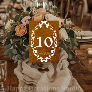 Rustic Mexican Wedding Table Number Card