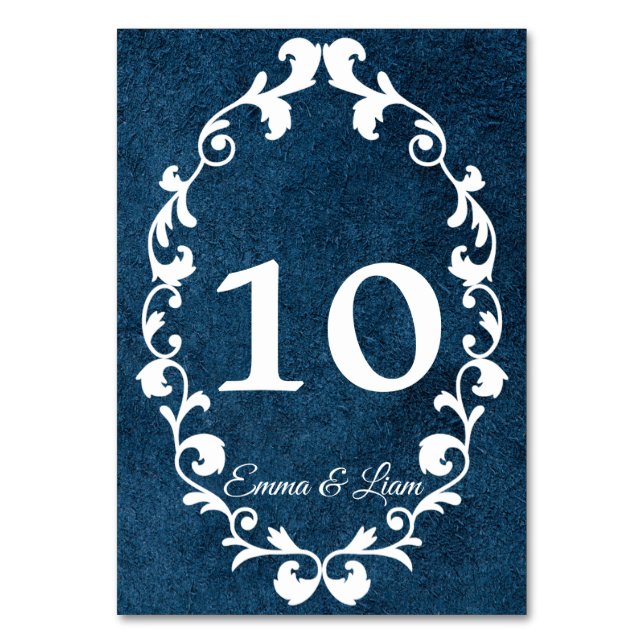 Rustic Mexican Wedding Table Number Card (Front)