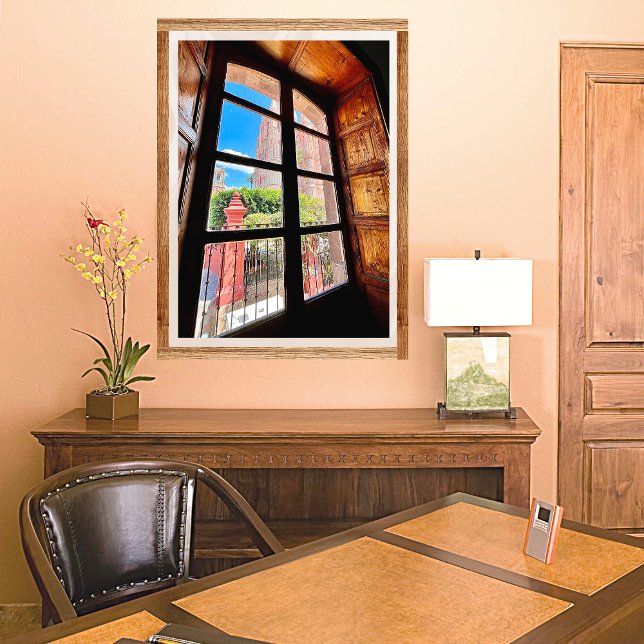 Rustic Mexico Old Town Church From Balcony  Poster (Creator Uploaded)