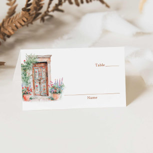 Rustic Mexico Terracotta Wedding Folded Place Card