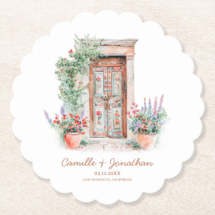 Rustic Mexico Wedding Personalised Paper Coaster