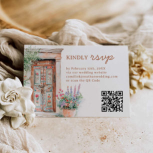 Rustic Mexico Wedding QR Code RSVP