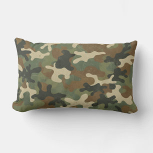 Rustic Military Camo Pattern Lumbar Cushion