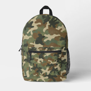 Rustic Military Camo Pattern Printed Backpack