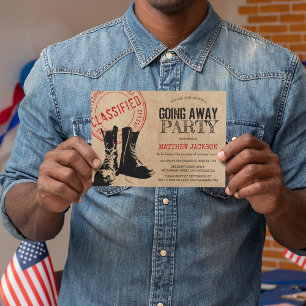 Rustic Military Going Away Party   Farewell Invitation