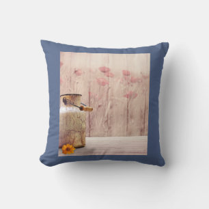 Rustic Milk Can Country Style on Faux Wood Cushion