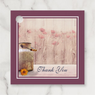 Rustic Milk Can Country Style on Wood Thank You Favour Tags