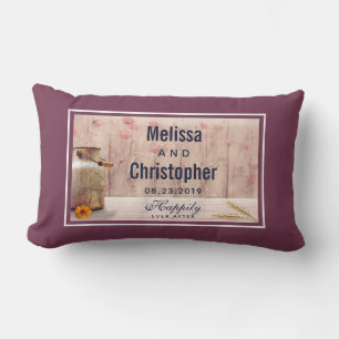Rustic Milk Can Country Wedding Lumbar Cushion