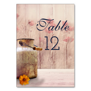 Rustic Milk Can Country Wedding Table Number